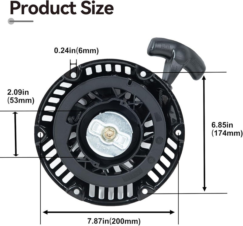 Sofo Original 420cc Pull Start Assembly for Predator 420cc 13hp Engine 9000 7250 8750 7000 Generator Recoil Starter Pressure Washer Water Pump Pull Cord Replacement 60340 60349 69736 - Image 2